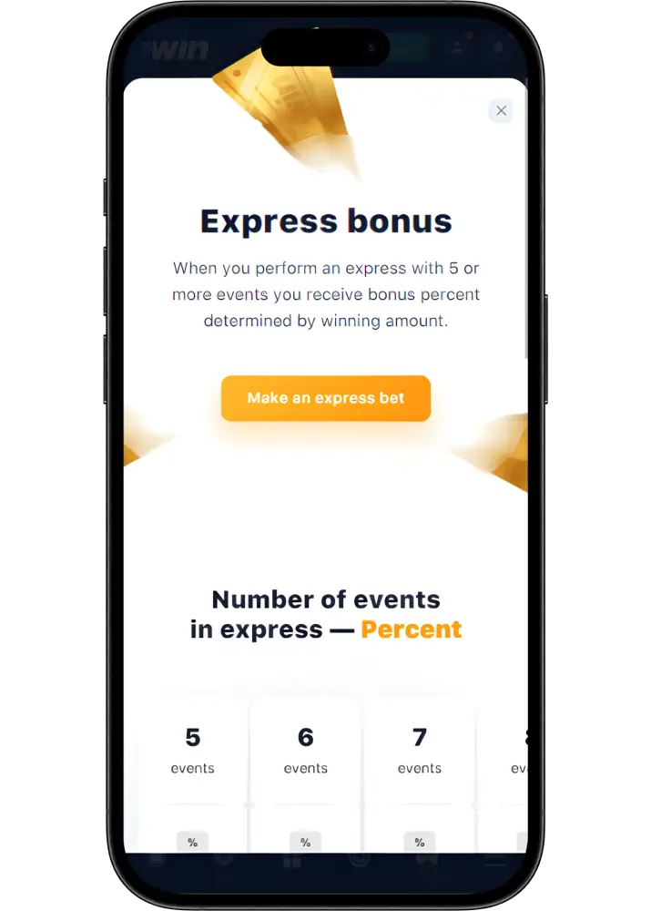 1win bonus for express bets